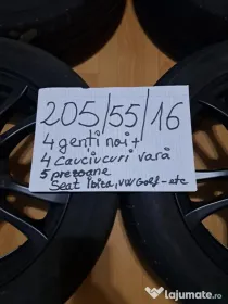 Set 4 jante + anvelope vară 205/55/R16 – 5 prezoane