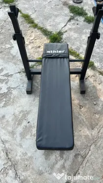 SET FITNESS DOMYOS complet-44kg+bancă+2 bare