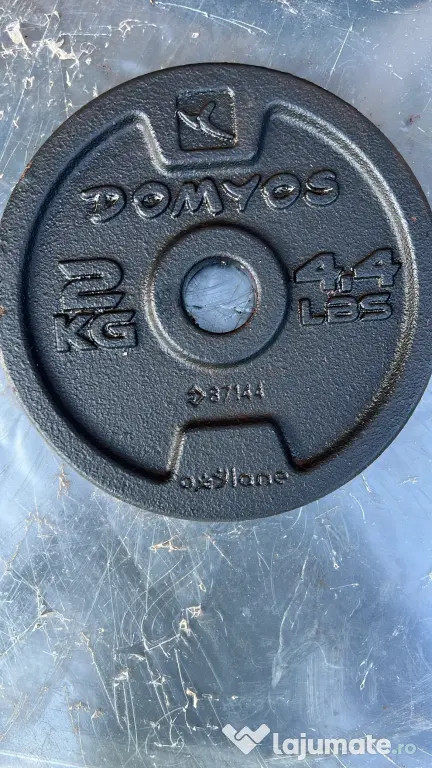 SET FITNESS DOMYOS complet-44kg+bancă+2 bare