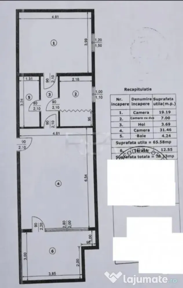 3 camere Unirii, centrală, metrou, an 2004, 78 mp