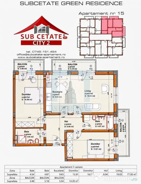 Apartament 3 camere SubCetate Faza 2