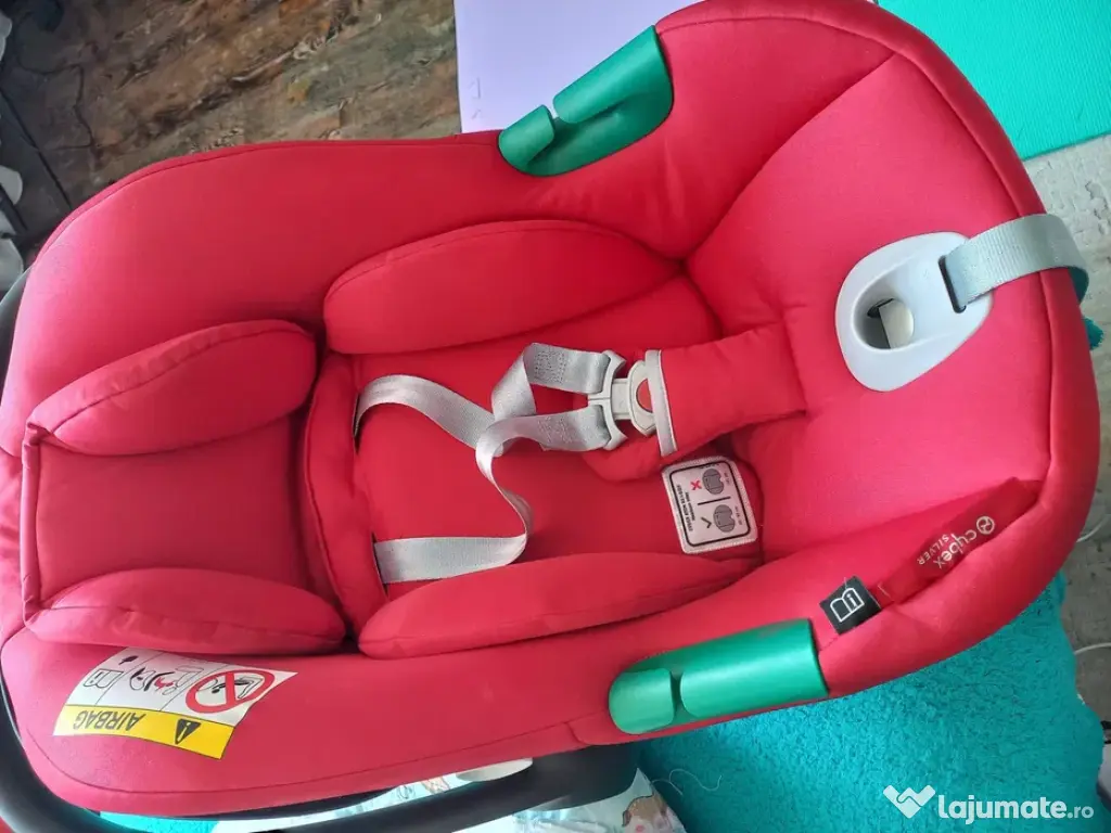 Scaun auto CYBEX Aton B2 i-Size, 3 puncte, 0-13kg, rosu-negru