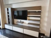 Corp mobilier living / bibliotecă TV – PAL Egger Stejar Cortina + alb – 270 cm