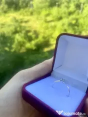 Inel de logodna din aur 14K diamant 0.20ct,ajustabil, certificat, arata ca NOU 