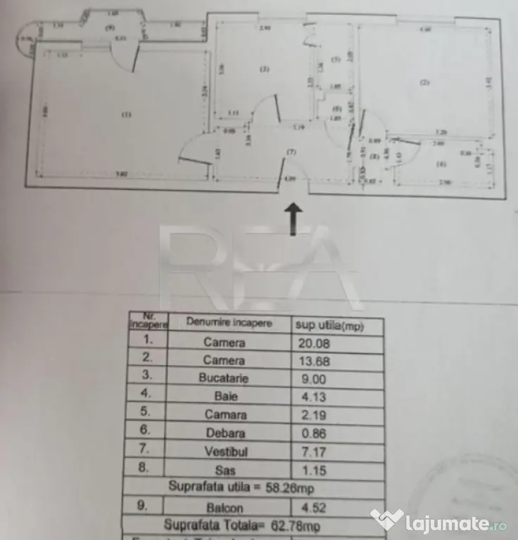 2 camere decomandat, 5/8, 63mp-Sebastian