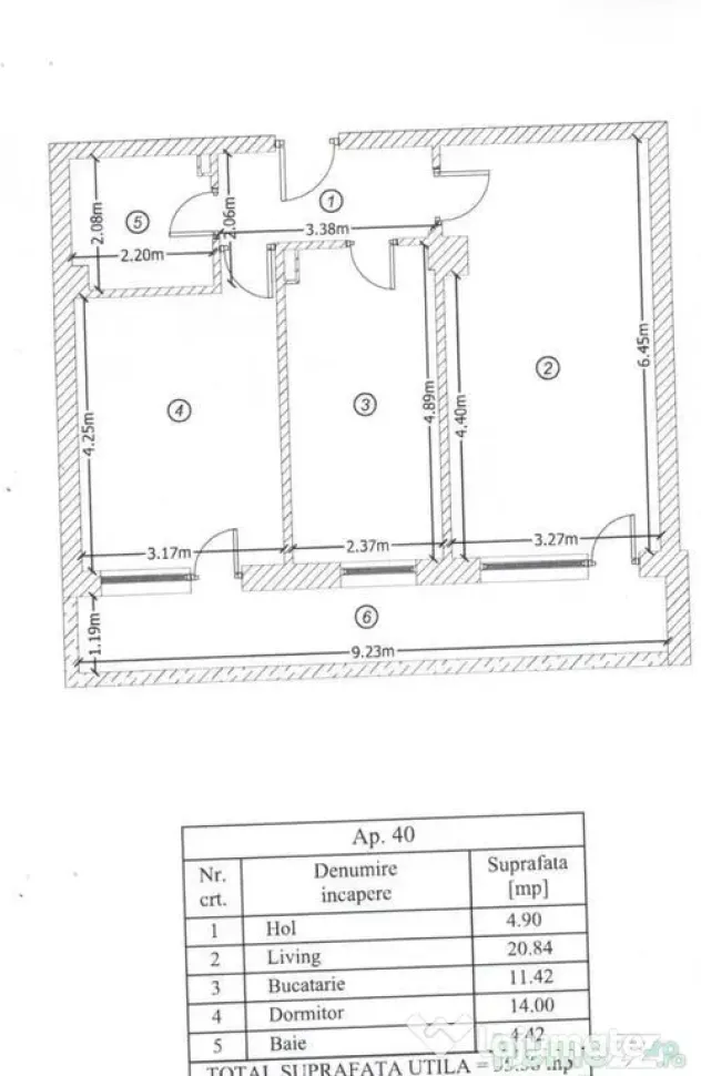 Apartament 2 camere,suprafata generoasa,mobilat si utilat