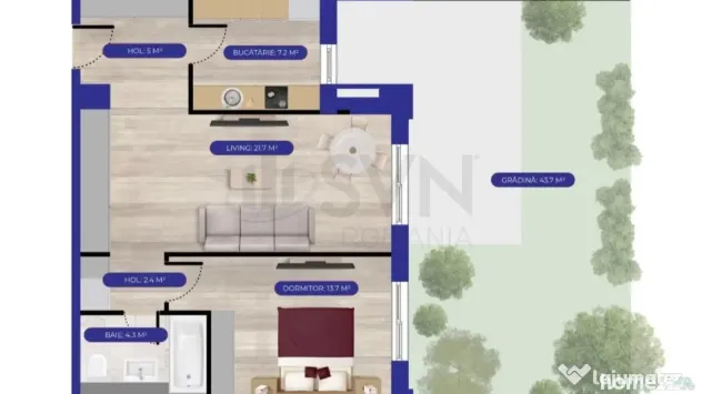 Apartament 2 camere cu gradina Aviatiei Nord - Bucuresti (Bucuresti-Ilfov)