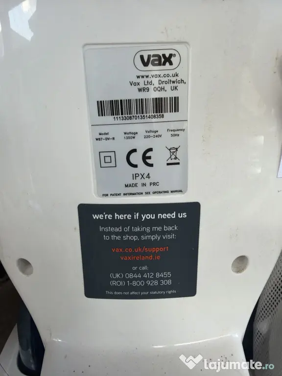 Vând aspirator-spălător pentru covoare și tapițerii Vax Dual V Advance Reach