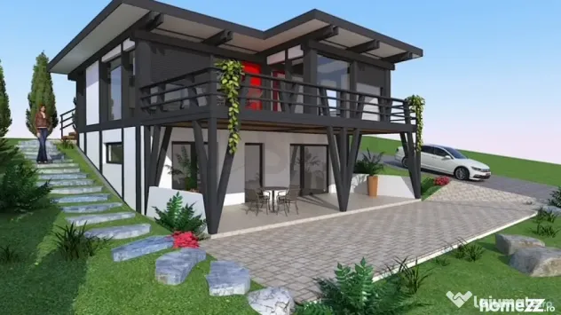 Vila 5 camere HUF Haus Balotesti vedere lac
