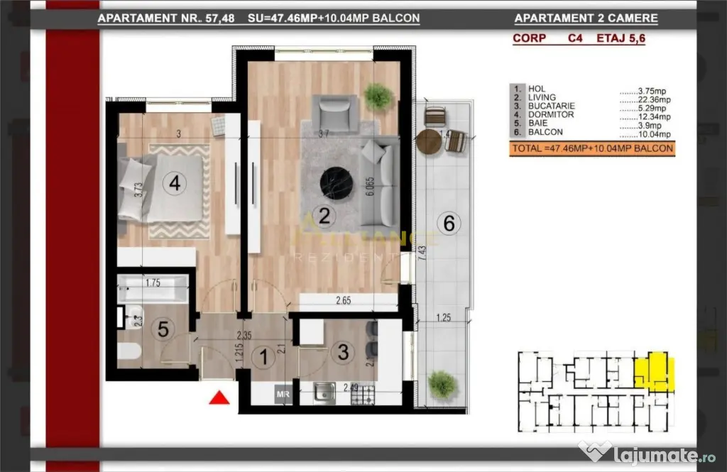 NOU Metrou Berceni Apartament 2 camere 57.5 str Biruintei