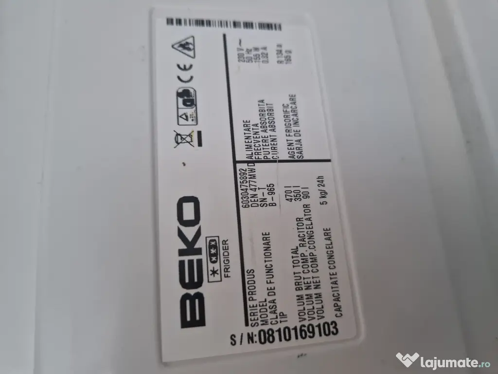 Frigider Beko in doua usi, Model DEN 477MWD, Volum 477litri