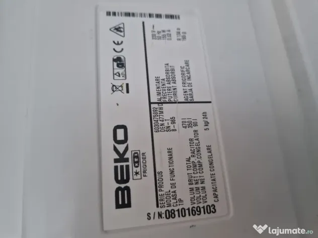 Frigider Beko in doua usi, Model DEN 477MWD, Volum 477litri