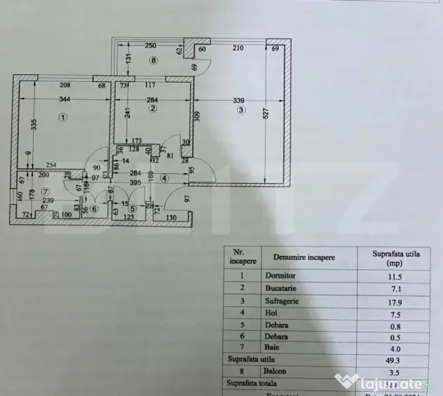Apartament 2 camere, centrala si AC, zona Rond cartier Rovin