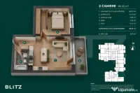 Apartament semifinisat 2 camere / Standarde nZEB /Ansamblu n
