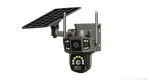 Cameră de supraveghere 4G cu panou solar, 4 camere, zoom optic 10X, detecție