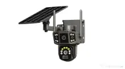 Cameră de supraveghere 4G cu panou solar, 4 camere, zoom optic 10X, detecție
