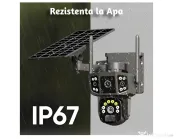 Cameră de supraveghere 4G cu panou solar, 4 camere, zoom optic 10X, detecție