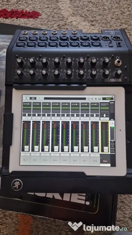 Vând Mixer Digital Mackie DL1608 – impecabil + 2 iPad-uri + Router Apple