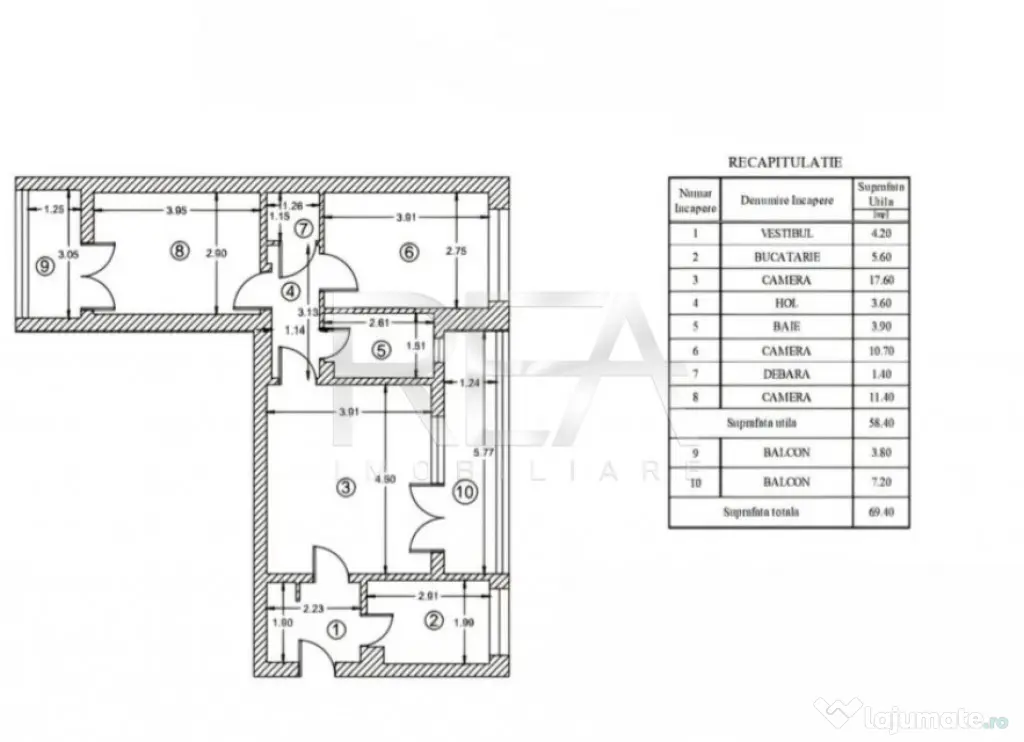 3 camere, 1/9, 69,40mp-Gorjului-Str Cernisoara