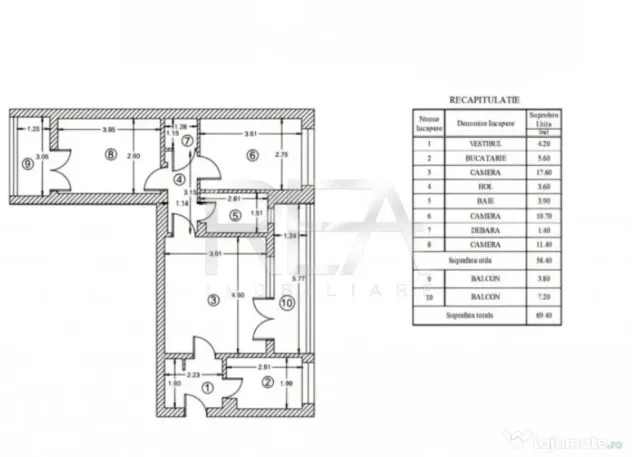 3 camere, 1/9, 69,40mp-Gorjului-Str Cernisoara