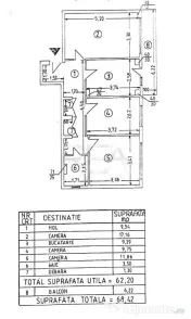 3 camere Costin Georgian, decomandat, 68 mp, reabilitat