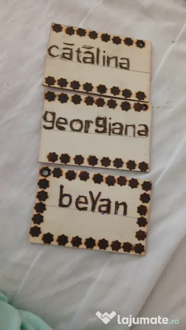 Brelocuri din Lemn Pirogravate Manual - Personalizate