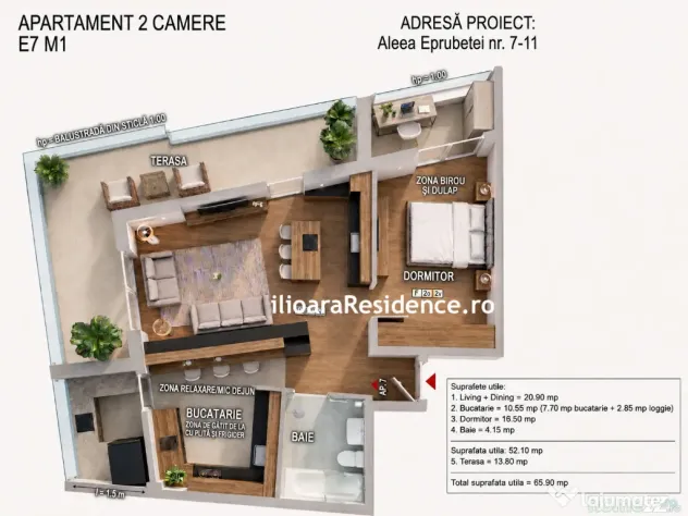 2 camere, 65 mp utili, 500 m metrou Nicolae Grigorescu (Ilioara), Park