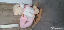 Balansoar ursulet  din plus cu spatar si sunete Moni Happy Bear