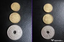 Monede rare 10 si 20 Euro Cent 2002 plus 5 Kroner 1990