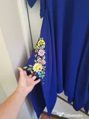 Rochie Unicat de Lux Rozalia Bot – Albastru Regal, Broderie Manuală