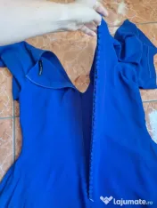 Rochie Unicat de Lux Rozalia Bot – Albastru Regal, Broderie Manuală