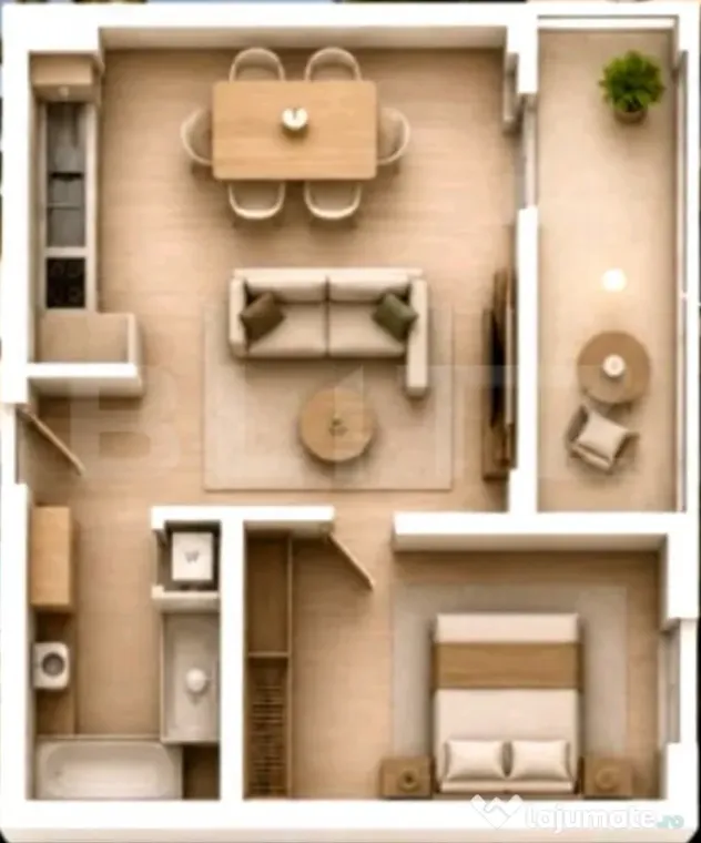 Apartament 2 Camere, 51 mp, Parcare Subterana si Tva inclus,