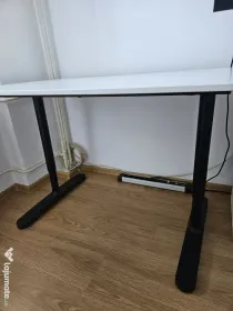 Birou IKEA BEKANT 160x80 alb/negru reglabil, impecabil