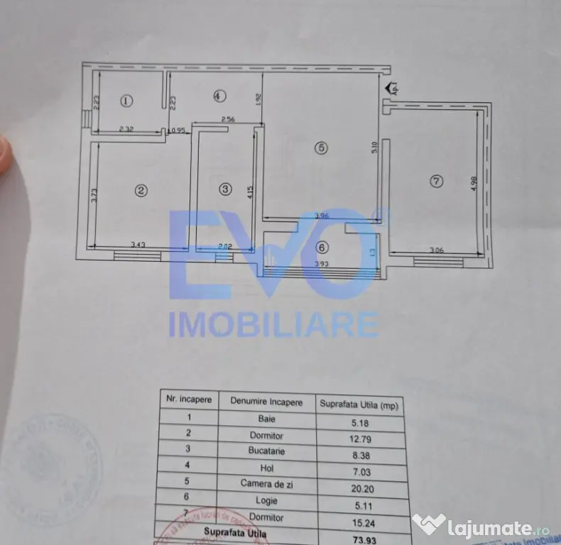 Apartament 3 camere, 75mp, boxa, loc parcare, Valea Lupului