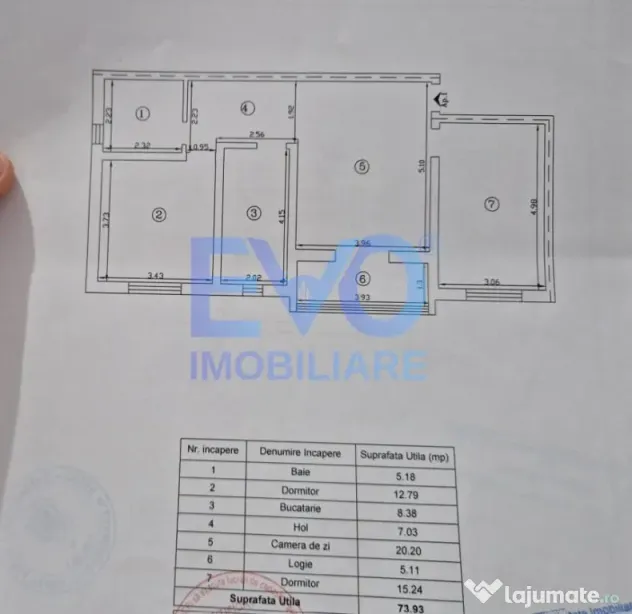 Apartament 3 camere, 75mp, boxa, loc parcare, Valea Lupului