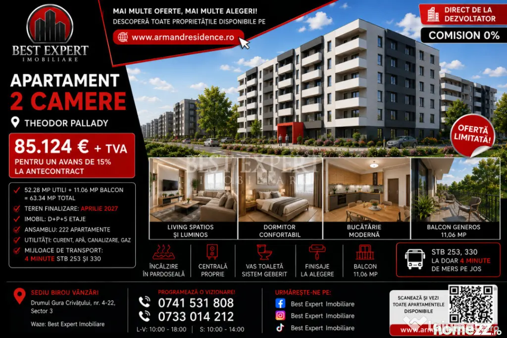 2 Camere Moderne | Avans 50% + Parcare BONUS | Comision 0% - Bucuresti (Bucuresti-Ilfov)