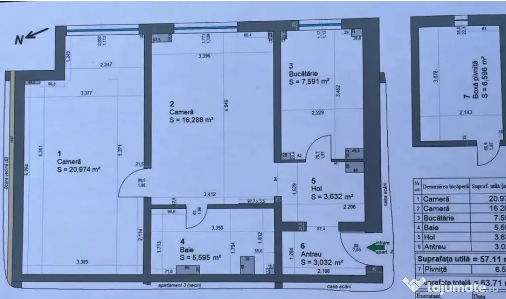 Scriitorilor-Centrul Civic-2 camere 57 MP Comercial