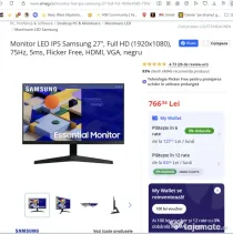 monitor Samsung 27" sigilat, garantie