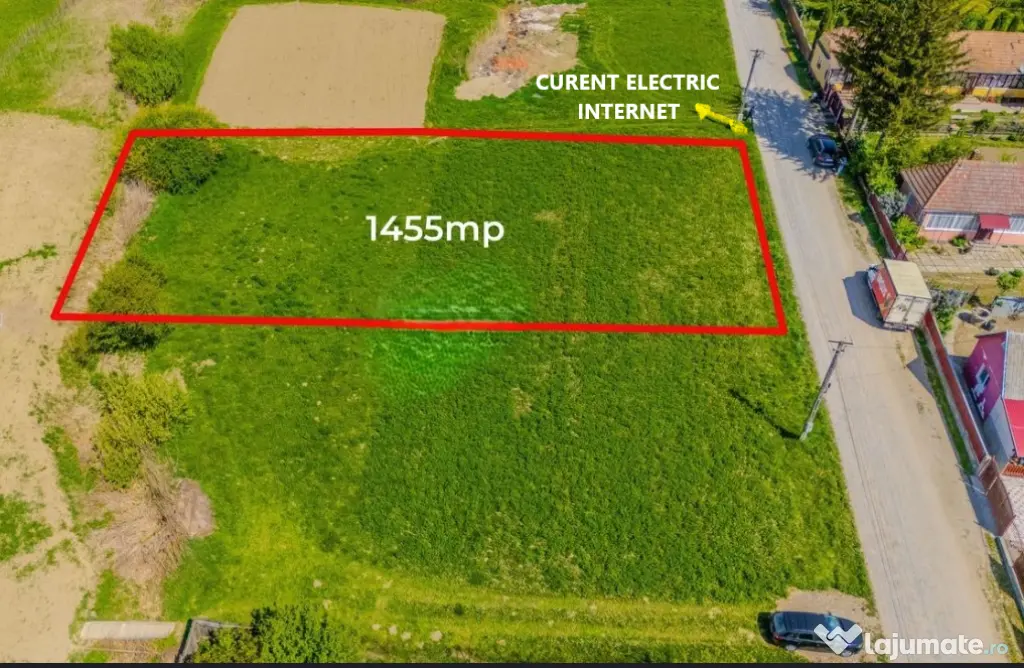 Teren intravilan 1455 mp | 31 m deschidere | Curent + Internet | 25 min Brașov