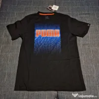 Tricou Puma M bărbați negru nou cu etichetă logo mare 