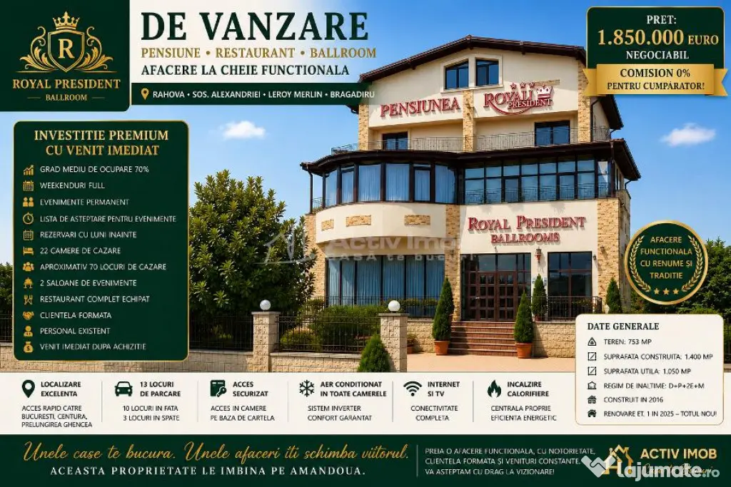 De – Cladire comerciala - Pensiune – Restaurant – B...