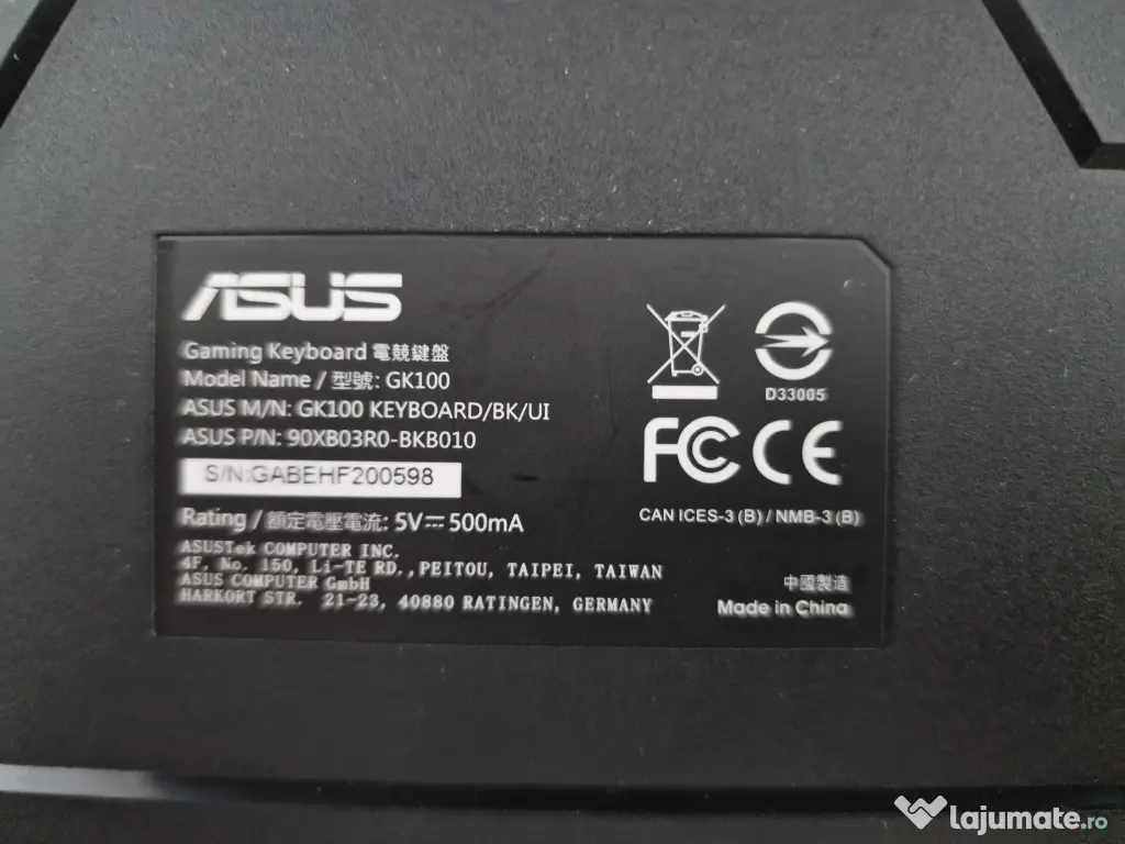 Tastatura gaming Asus in stare foarte buna