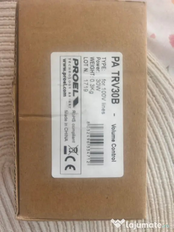 Regulator volum PROEL PA TRV30B 30W 100V