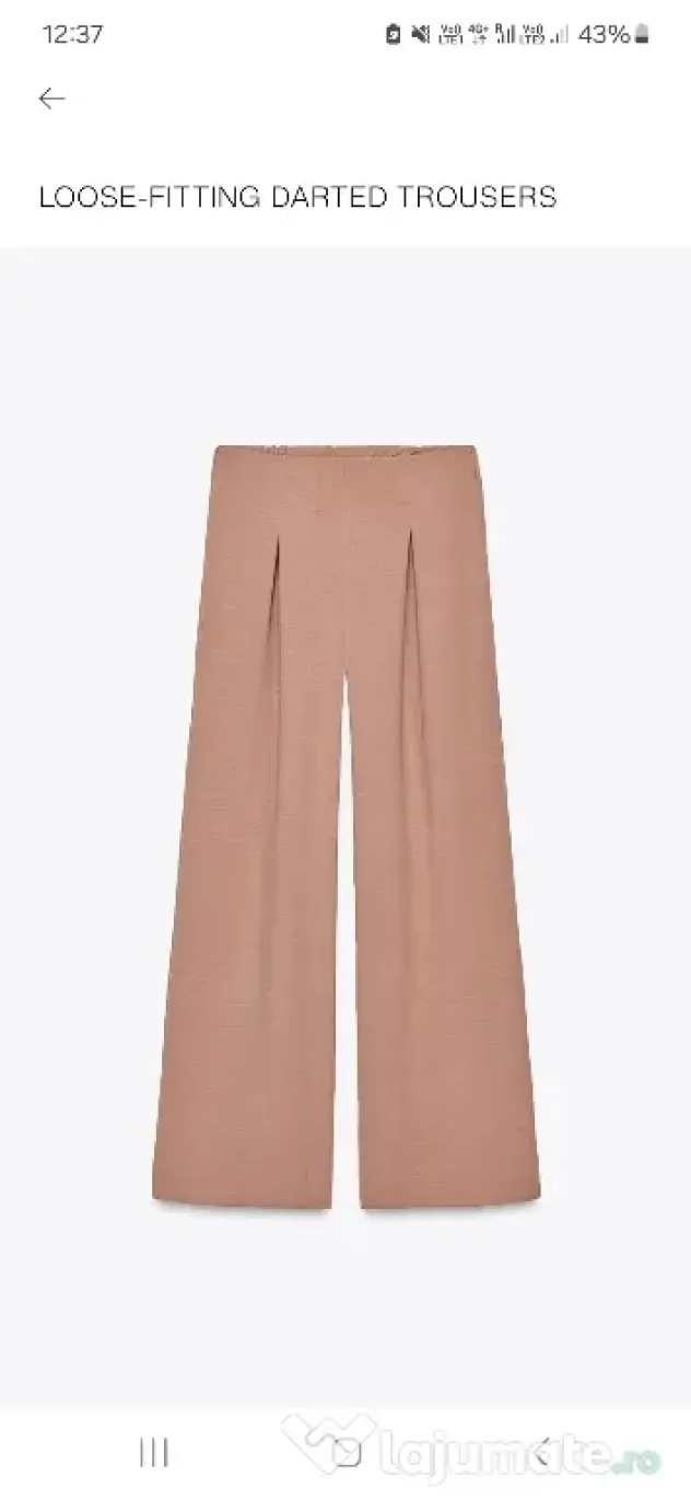 Pantaloni Zara lungi de vara, noi, cu eticheta