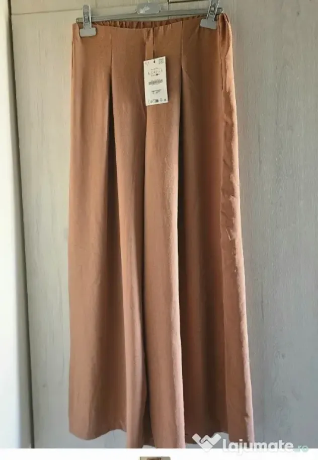 Pantaloni Zara lungi de vara, noi, cu eticheta