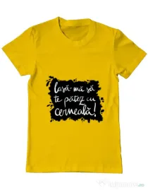 Tricou ADLER barbat Te patez cu cerneala Galben