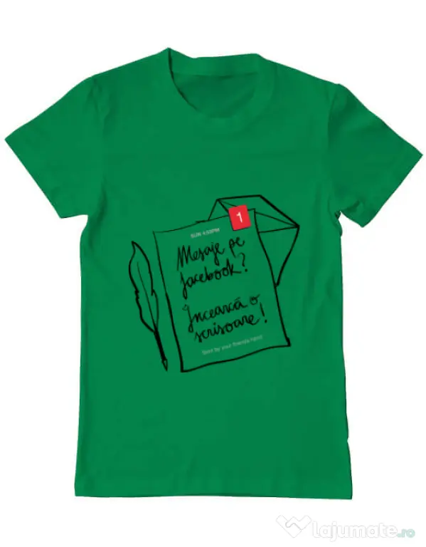 Tricou ADLER barbat Incearca o scrisoare Verde mediu