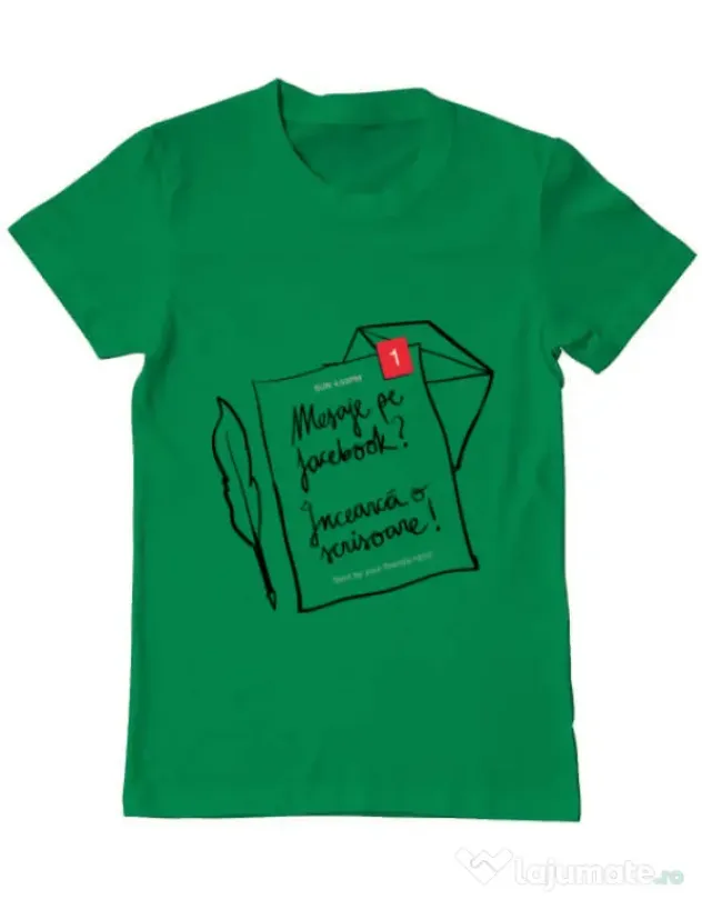 Tricou ADLER barbat Incearca o scrisoare Verde mediu