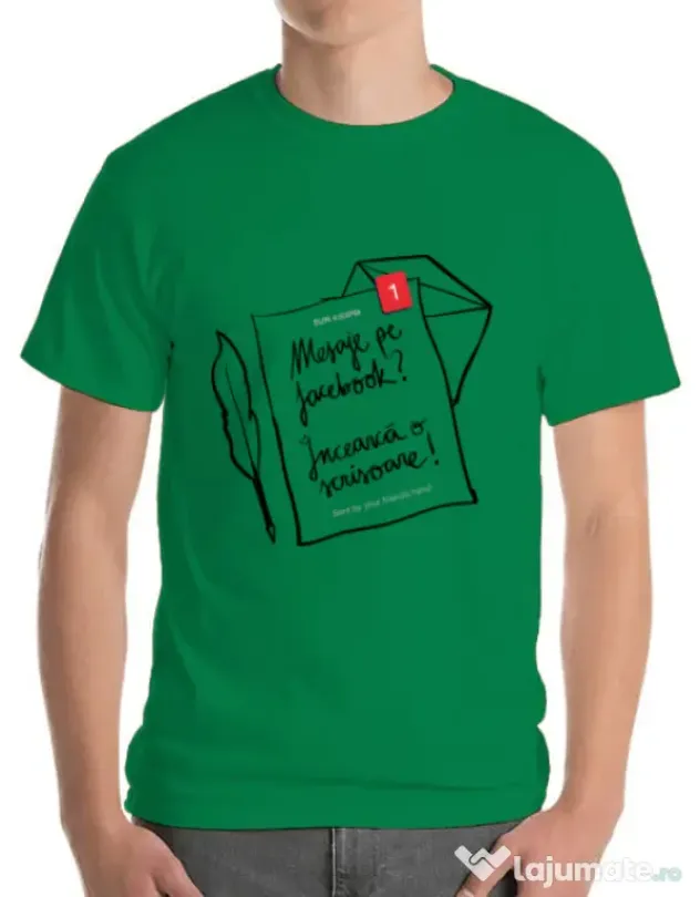 Tricou ADLER barbat Incearca o scrisoare Verde mediu