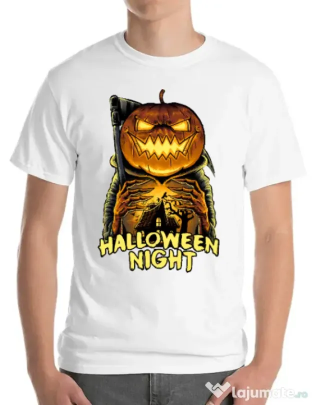 Tricou ADLER barbat Jack o lantern Alb